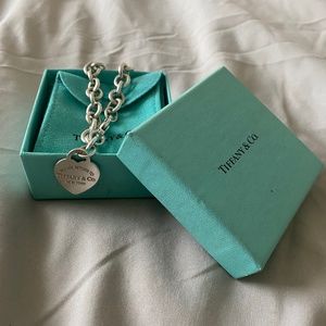 Tiffany and Co heart tag charm bracelet - Silver